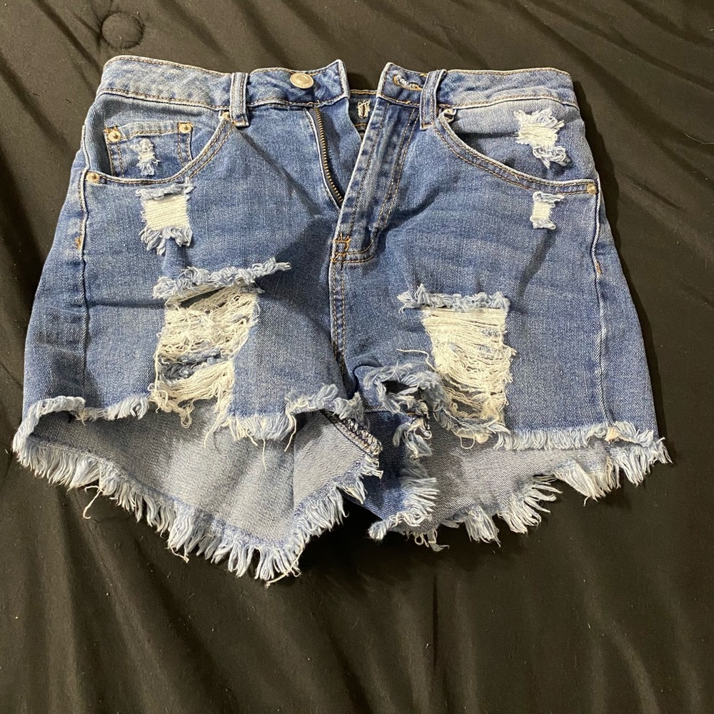 High waisted jeans shorts